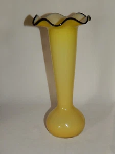 Tango - Glas - Vase zitronengelb mit schwarzem Rand - Bild 1 von 10
