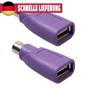 2 Stück PS2 Stecker auf USB Buchse Adapter Computer Maus Tastatur Konverter - Bild 1 von 7