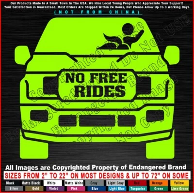 - Calcomanía adhesiva sin paseos gratis camioneta mamada ventana JDM auto coche camión Foto 1 de 4