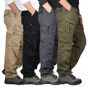 Herren Cargohose Taktische Hosen Multi-Tasche Lange Hose Freizeit Arbeitshose - Bild 1 von 12