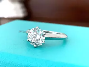 Tiffany & Co Platinum Diamond Round Engagement Ring 1.29 CT F VVS2 3EXC $28k NEW - Picture 1 of 14
