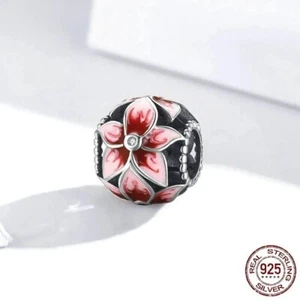 💖 Blumen Flower Charm Echt 925 Sterling Silber Blume Garten Mama - Bild 1 von 6
