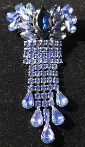 Vintage Juliana D & E Sapphire Blue Rhinestone Butterfly Brooch Pin - Picture 1 of 7