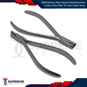 RDM German Mini Head & Distal End Wire Cutter Ortho Plier TC Insert 12cm Silver - Picture 1 of 1