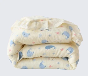 100% Cotton Muslin Crib Comforter/Quilt,Ultra Soft Cozy Reversible Baby Blank... - Bild 1 von 7