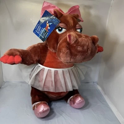 VINTAGE DISNEY FANTASIA HYACINTH HIPPO BALLERINA  Stuffed Plush 14" WITH TAGS - Image 1 of 4