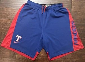 Vintage Men’s Nike Dri-Fit Baseball Texas Rangers Blue/Red Training Shorts- XL - Picture 1 of 19