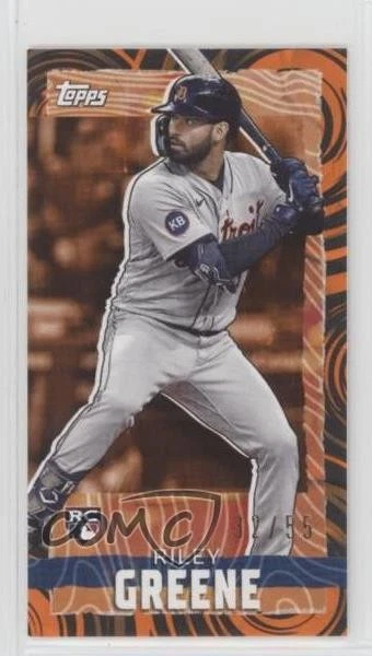 2023 Topps Rip Mini Orange Black Ripples /55 Riley Greene #MRIP-RG Rookie RC - Image 1 of 2