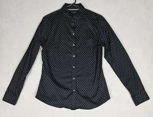 Blusa de mujer BANANA REPUBLIC a medida negra blanca con patrón de lunares talla 8 - Imagen 1 de 18