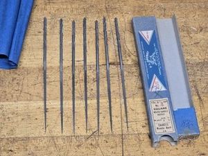 F. L. Grobet Files 2-1/2" Square Round Handle Needle Files Box Of 7 - Picture 1 of 5