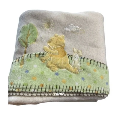 Manta bebé Disney Winnie The Pooh crema 2 capas polar suave felpa 28x37 Foto 1 de 4