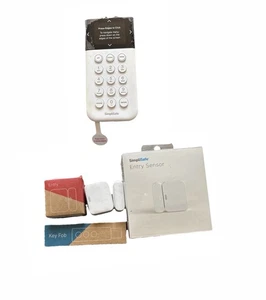 SimpliSafe Wireless Home Security System 5 Piece Set Keypad, Mount, Fob & Sensor - Picture 1 of 18
