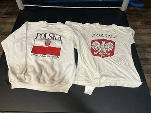 1980’s Poland Polska Souvenir Polish T-Shirt And Sweater Size XL Made In U.S.A. - Picture 1 of 21