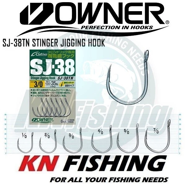 OWNER SJ-38TN STINGER Jigging Hooks Big Game Ultra Strong Japan Sizes 1/0 - 7/0 - Image 1 of 1
