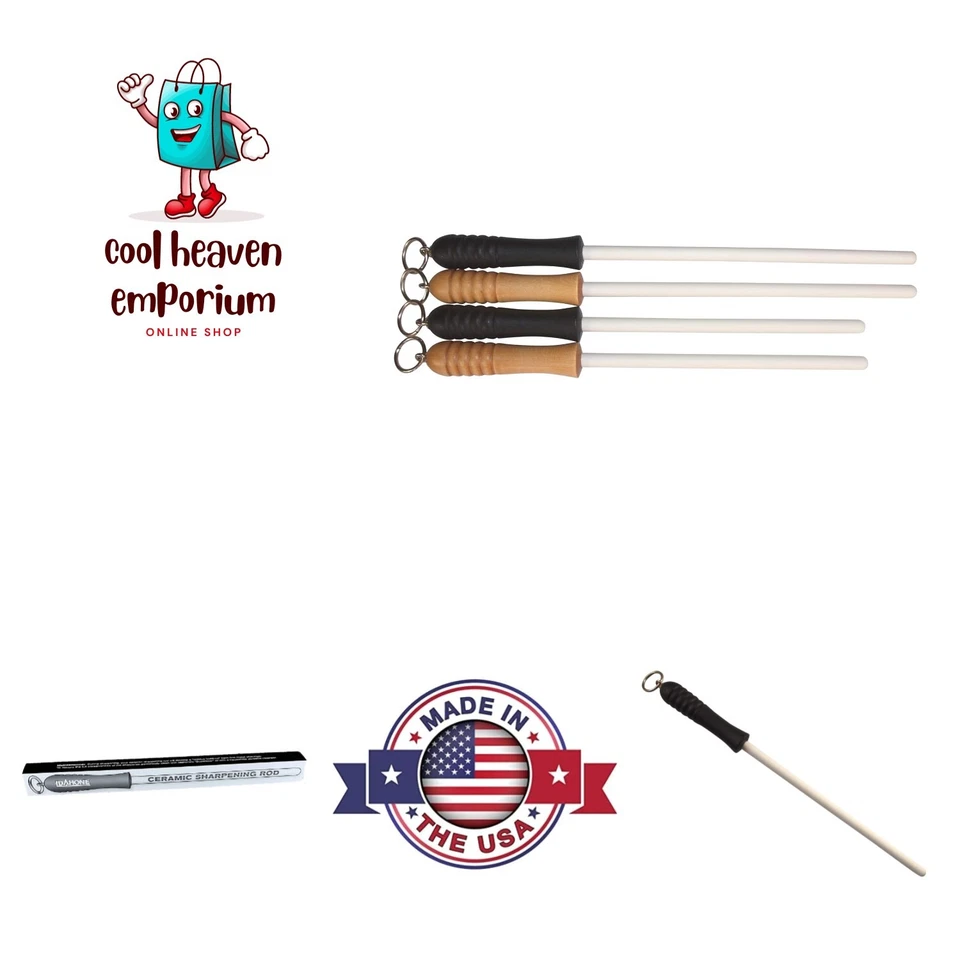Idahone Fine Ceramic Sharpening Rod 12" Black Handle