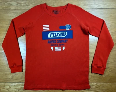 Fox рубашка молодежи XL (18/20) красный синий тепловой длинным рукавом гонщиков на открытом воздухе - Изображение 1 из 4