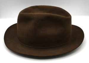 Hackett London Men's Brown 100% Fine Fur Felt Trilby Hat One Size (MG146K)