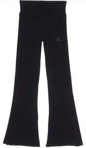 Adidas Girls 3 Stripes Flare Leg Pants Size Large (14) Black - Picture 1 of 2