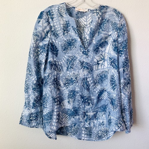 Tunica Tory Burch Acchiappasogni Mar Baltico Blu Burn Out Taglia 2 B 8