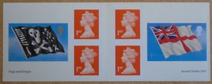 PM4 / SB3(4) Misperforated 2001 Flags & Ensigns 6 x 1st Class Booklet - Picture 1 of 2