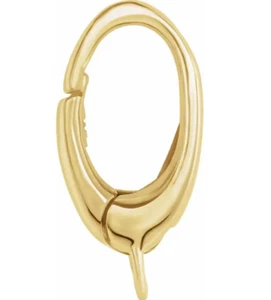 10.7mm 14k Solid Yellow Gold Triggerless Carabiner Charm Lobster Clasp USA MADE - Picture 1 of 3
