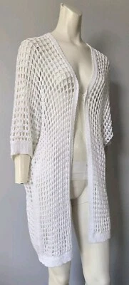 Suéter Top Gigi Moda Largo Entrepierna Abierto Para Mujer Talla Única Hecho en Italia Blanco Foto 1 de 4