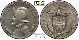 1931 PANAMA 1/4 Balboa SILVER PCGS XF45 GOLD SHIELD TRUE VIEW RARE-Key Date - Picture 1 of 3