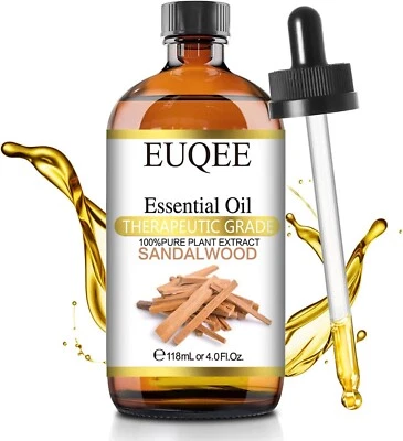 EUQEE Sandelholzöl 118ml – 100% naturrein, ätherisch, Aromatherapie, Massage, DI
