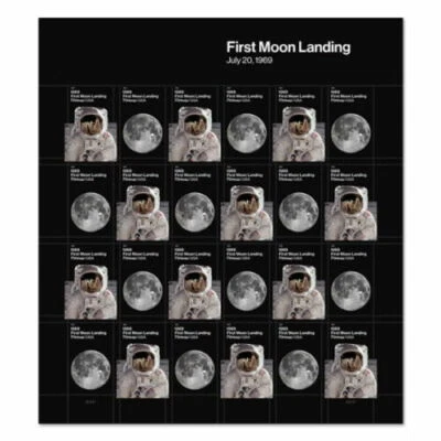 NASA FIRST MOON LANDING JULY 20, 1969 US SCOTT #5399-5400 FOREVER 24 STAMP SHEET - Image 1 of 3