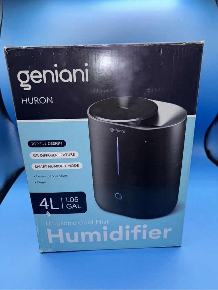 GENIANI Top Fill 4L Cool Mist Large Humidifier Essential Oil Diffuser NIB - Image 1 of 4