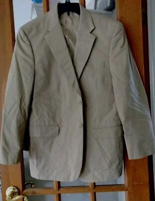 Jeffrey Banks Suit coat Jacket  42R Khaki 2 Button - Image 1 of 4