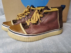 Sorel Stitched Leather Rubber Men Brown Chukka Boot Size 7 High Lace Up 1669-204 - Picture 1 of 9