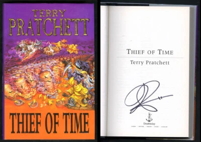 Terry Pratchett SIGNED Thief Of Time HC 1st Edition Pr PSA AUTOGRAPHED Discworld - Image 1 of 4