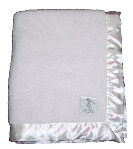 Little Giraffe Pink Polka Dot Chenille Satin Trim Baby Blanket Security 30x35" - Picture 1 of 2