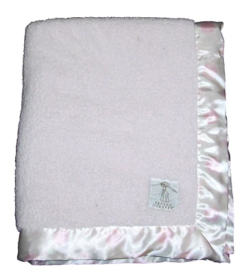 Little Giraffe Pink Polka Dot Chenille Satin Trim Baby Blanket Security 30x35" - Image 1 of 2