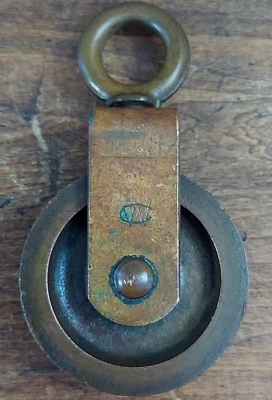 De colección WILCOX CRITTENDEN Bronce Latón Bloque Aparejo Polea Pequeña 3.25" Foto 1 de 4