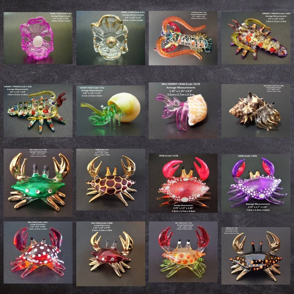 BEAUTIFUL Glass CRAB HERMIT CRAB LOBSTER NATURAL SHELL Glass Figure Glass Animal - Image 1 of 1