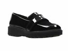 NEW Clarks Size 3.5 D / 36 Alexa Ruby Black Patent Leather Chunky Slip On Shoes