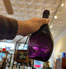 Vintage Lemon Balm Herb Of The Month Purple 9.5" Clevenger Embossed Bottle