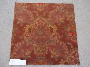 Designer Fabric Sample KRAVET Gairdner 25" SQ Floral Cotton VELVET Red K-9 - Picture 1 of 3