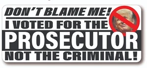 ANTI TRUMP Don't Blame Me I Voted for Kamala Outdoor Election Bumper Sticker - Picture 1 of 2