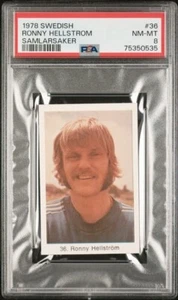 1978 Swedish Trade Card #36 RONNIE HELLSTROM Soccer Star NO Ball PSA 8 - Picture 1 of 2