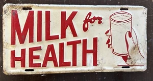Antique Original Milk For Health Embossed Green Back Sign - Picture 1 of 1