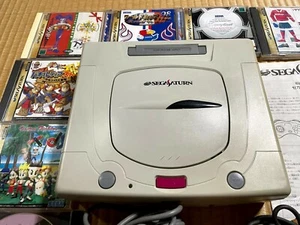 SEGA SATURN White Console HST-3220 Japanese NTSC-J Controller Cable +9 game - Picture 1 of 12
