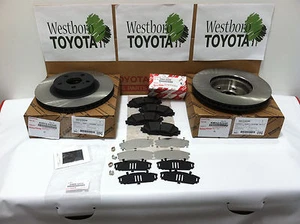 Toyota Corolla & Matrix 2009-2013 Genuine OEM Front Brake Rotors Pad Kit & Shims - Picture 1 of 7