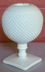 Westmoreland Milk Glass Opaque White English Hobnail Ivy Ball Bowl Vase - Picture 1 of 10