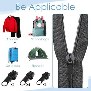 12Pcs Zip Pullers Suitcases Pockets Luggage Purse Zipper Sliders Replacement - Picture 1 of 7