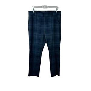 KAL RIEMAN womens size 10 gray black plaid print straight leg trousers pants - Picture 1 of 4