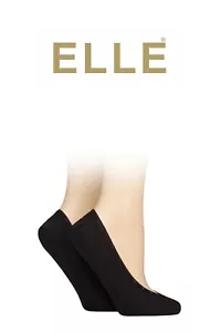 ELLE Womens Shoe Liner Socks with Padding Soft & Cotton Rich Plain - 2 Pair Pack - Picture 1 of 6