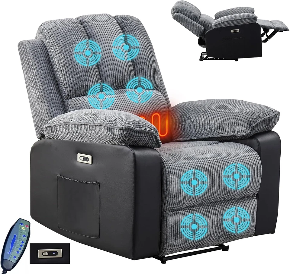 Electric Recliner Armchair 8 Point Electric Heated Massage Sofa Arm Chair Home - Image 1 of 4